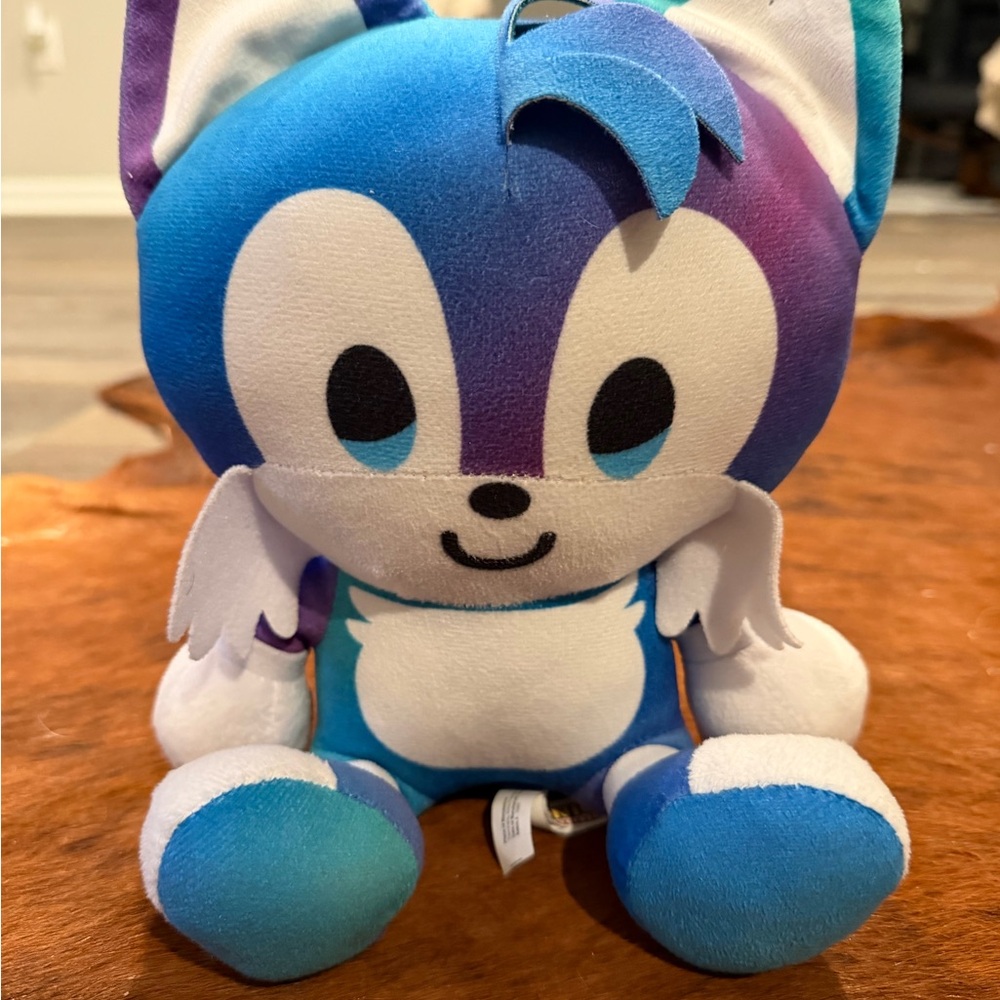 Blue and White Stuffed Animal Toy